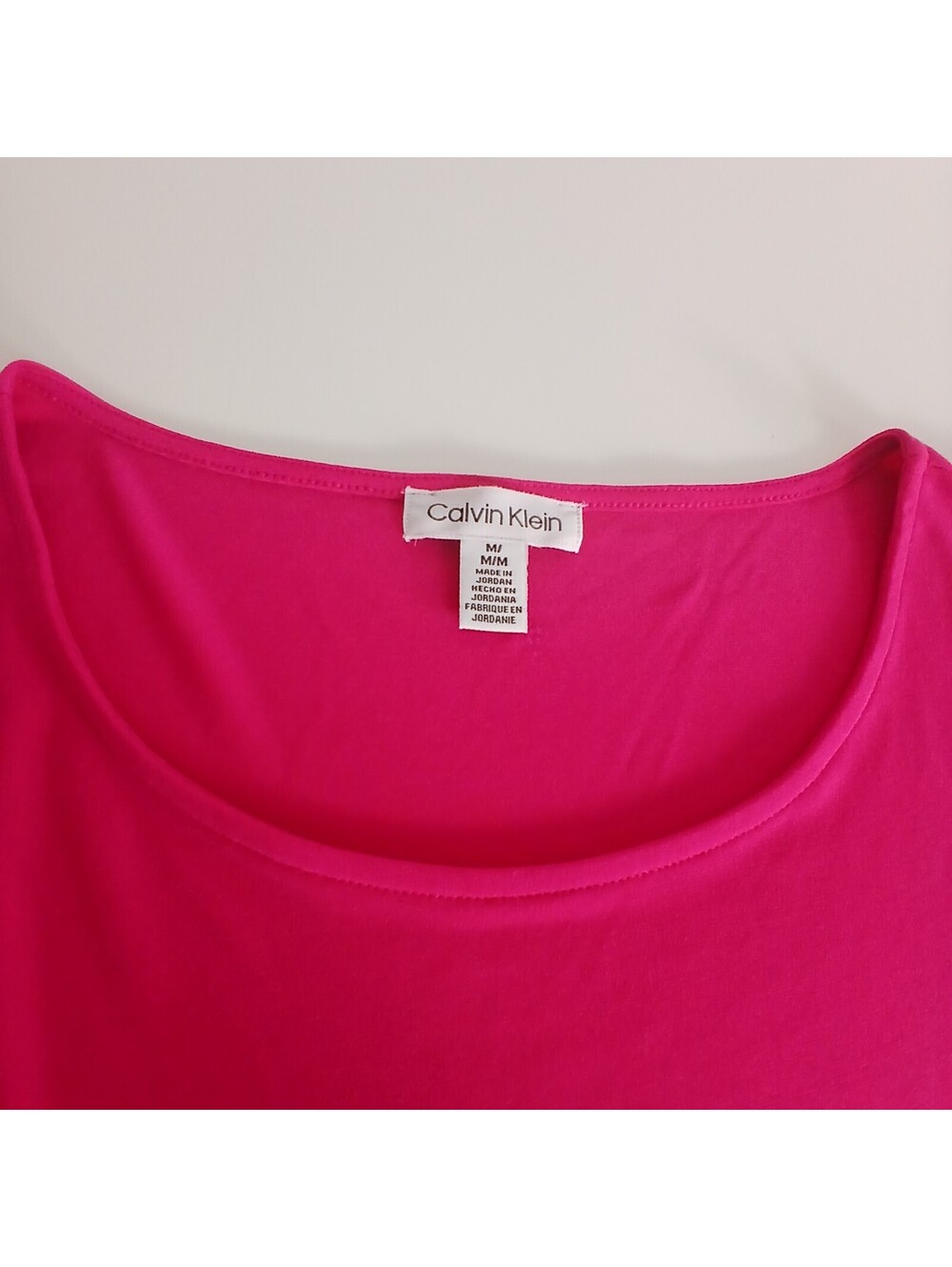 Calvin Klein Pink Stretch Top Women Medium Short Sleeve Casual Tee - Picture 5 of 9